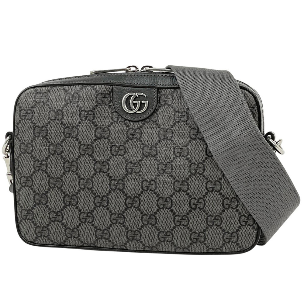 Gucci Ophidia GG Shoulder Bag Canvas Gray